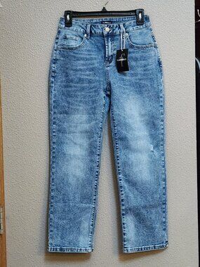 FLAMINGALS Mid Waist Straight Leg Cropped Jeans - Small - NEW NWT